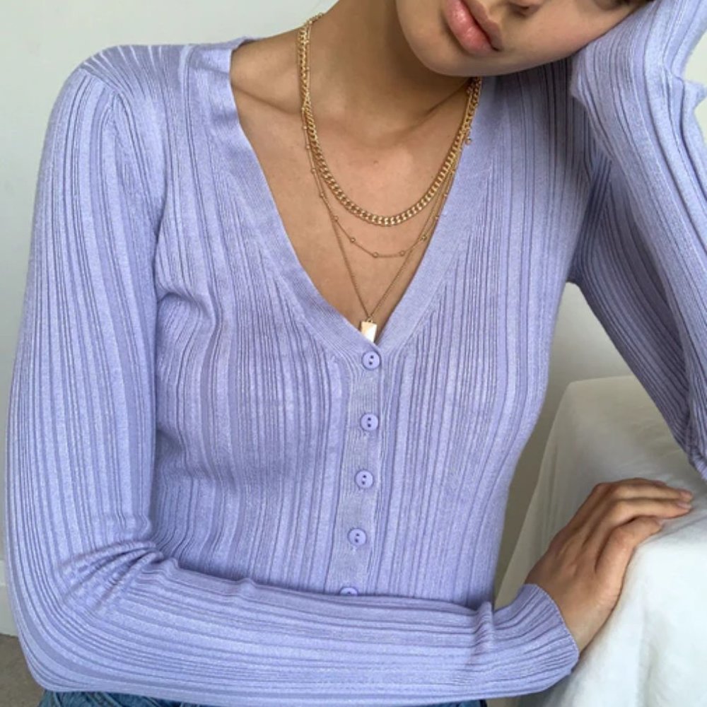 NWOT Glassons Button Front Ribbed Cardi - Picture 2 of 4